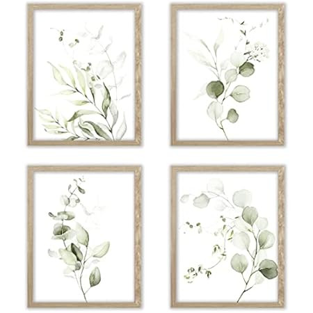 Haus and Hues Framed Botanical Prints - 8"x10" Set of 4 Framed Plant Pictures Wall Art - Botanical D | Amazon (US)