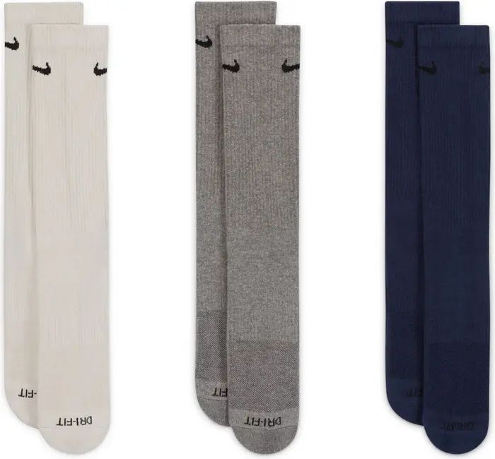 Assorted 3-Pack Everyday Plus Cushion Crew Training Socks | Nordstrom