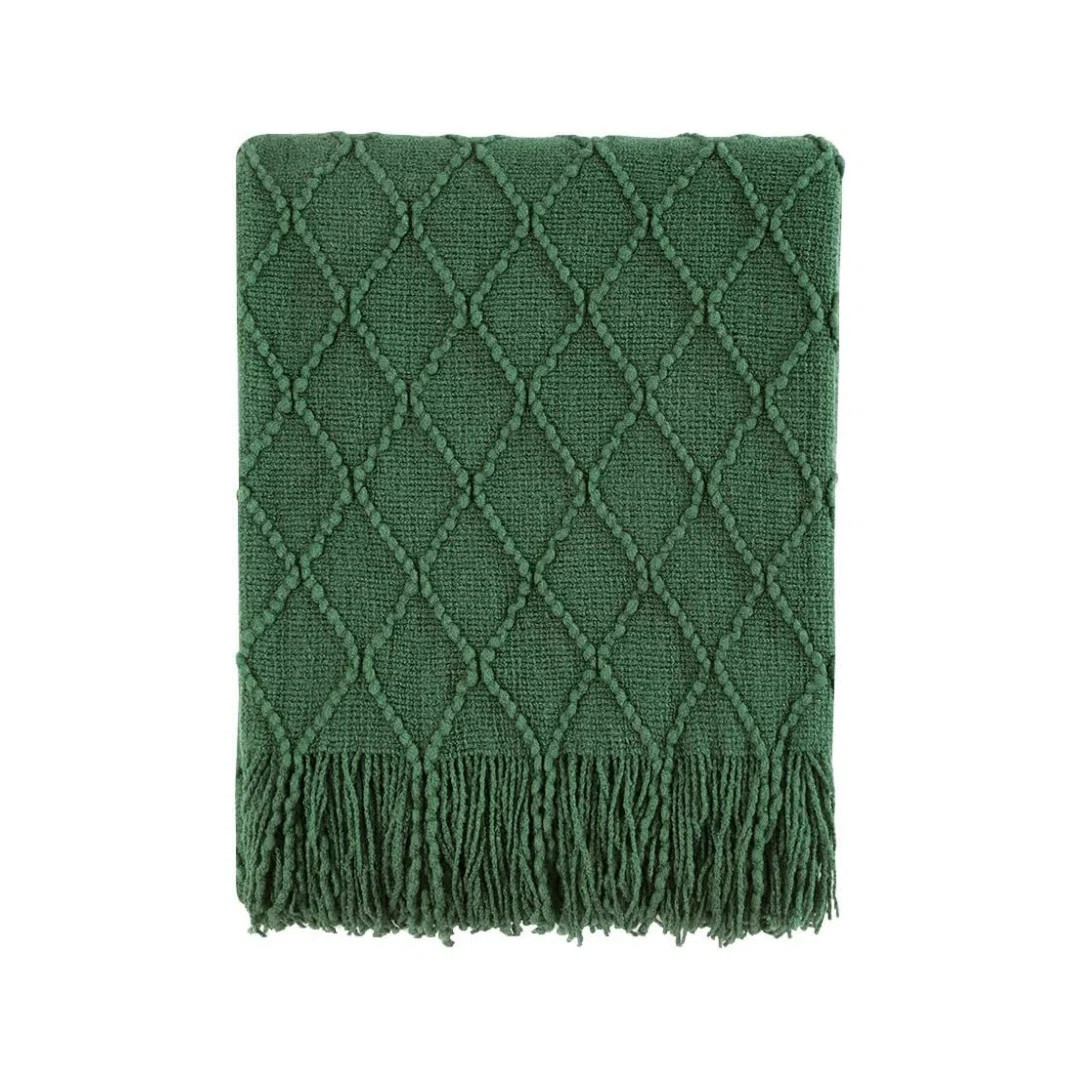 water bed outlet A Throw Blanket Throw Textured Solid Soft Sofa Throw Bed Runner Couch Cover Knit... | Wayfair North America