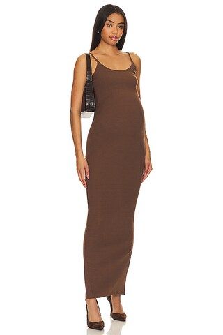 BUMPSUIT Maxi Rib Maternity Dress in Brown from Revolve.com | Revolve Clothing (Global)