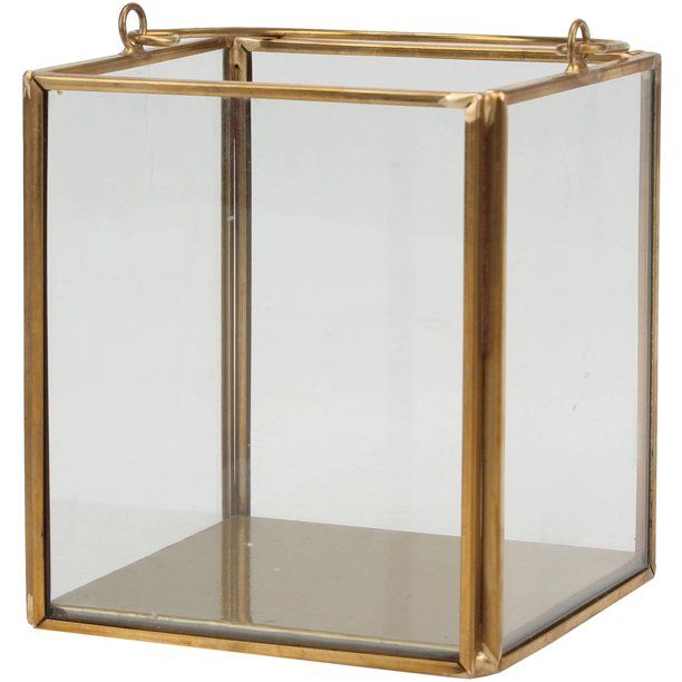 Better Homes & Gardens Glass and Gold Small Lantern | Walmart (US)