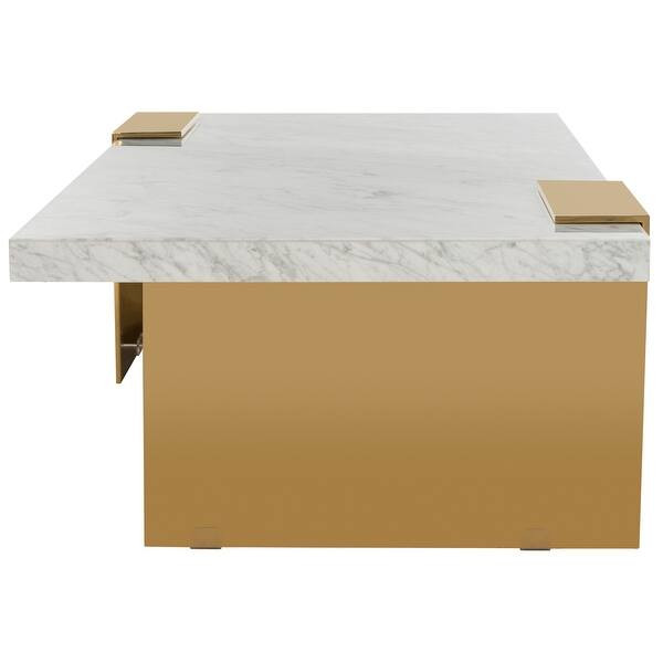 SAFAVIEH Couture Mycha Marble Coffee Table / Brass | Bed Bath & Beyond
