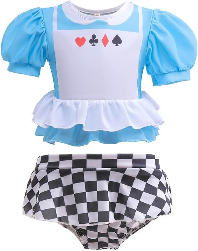 MYRISAM Girls Princess Two-Piece Tankini Swimsuits Party Bathing Suits Ruffles Beach Surf Swimmin... | Amazon (US)