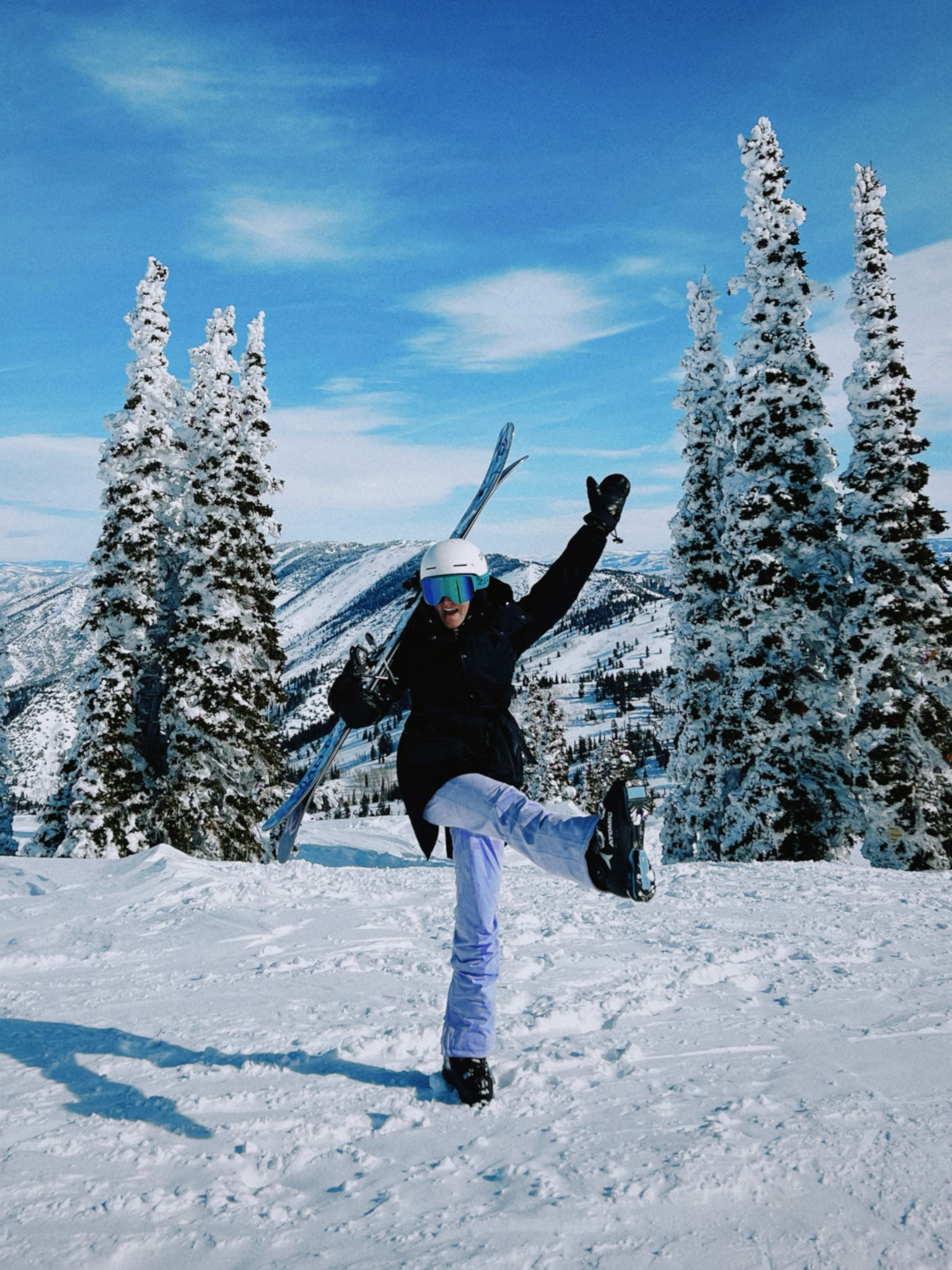 Ski outfit! Purple ski bibs and warm ski jacket with goggles gloves helmet etc! 

#LTKSeasonal #LTKSaleAlert