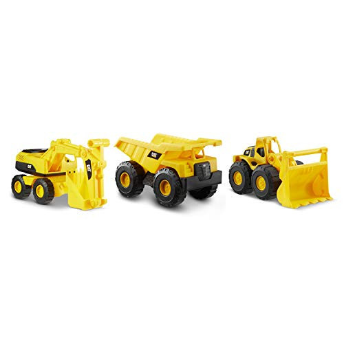 CAT Construction Toys, Mini Crew 3-Pack 7”, Push-Powered Yellow Construction Vehicle Toys, Includes Dump Truck, Wheel Loader, and Excavator for Kids and Toddlers Ages 2+ | Amazon (US)