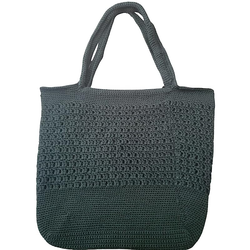 Shoulder Handbag Crochet Tote, Large Crochet Tote Bag, Lined Crochet Shoulder (X-Large, Black) | Amazon (US)