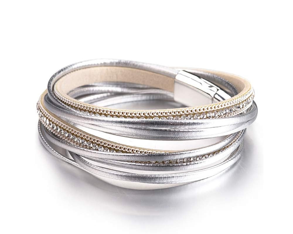 Fesciory Women Multi-Layer Leather Wrap Bracelet Handmade Wristband Braided Rope Cuff Bangle with... | Amazon (US)