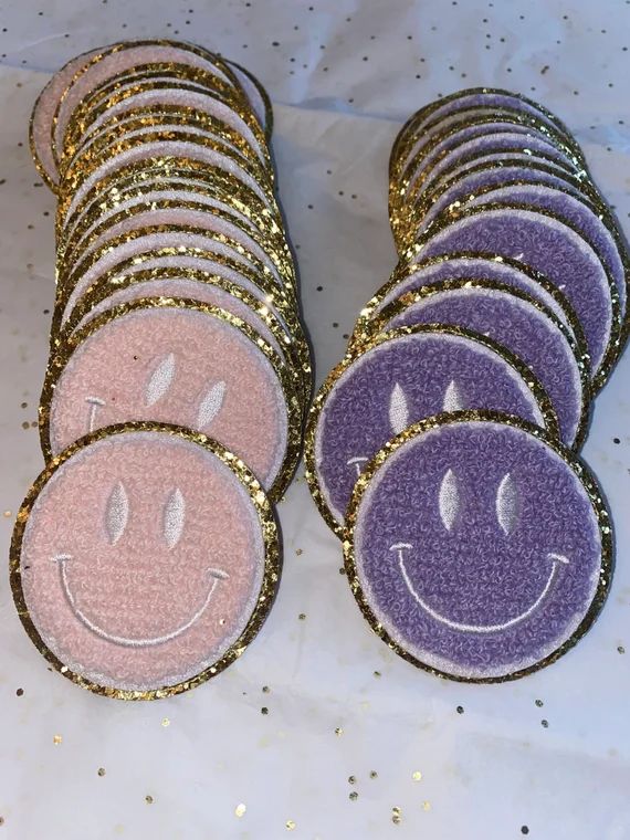 ADHESIVE Smiley face chenille patch smiley chenille patch | Etsy | Etsy (US)
