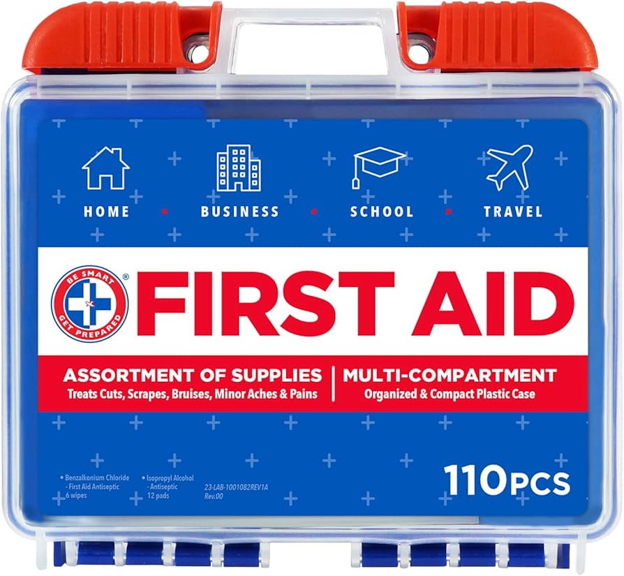 Be Smart Get Prepared 110 pc First Aid Kit: Clean, Treat, Protect Minor Cuts, Home, Office, Car, ... | Amazon (US)