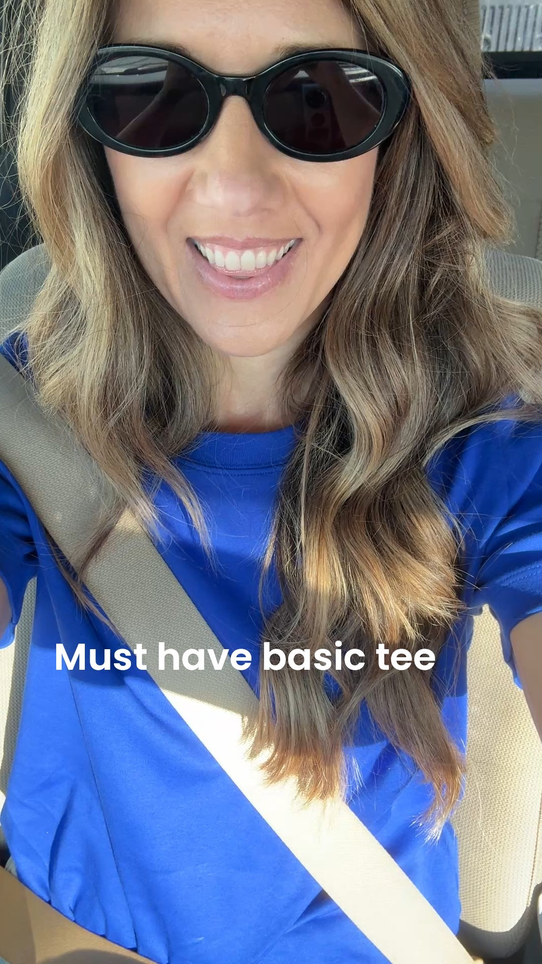 @Aritzia basic tee in Mets blue
I sized up to medium 