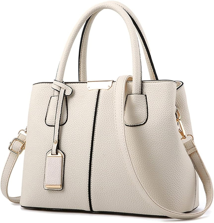 Covelin Women's Top-handle Cross Body Handbag Middle Size Purse Durable Leather Tote Bag | Amazon (US)