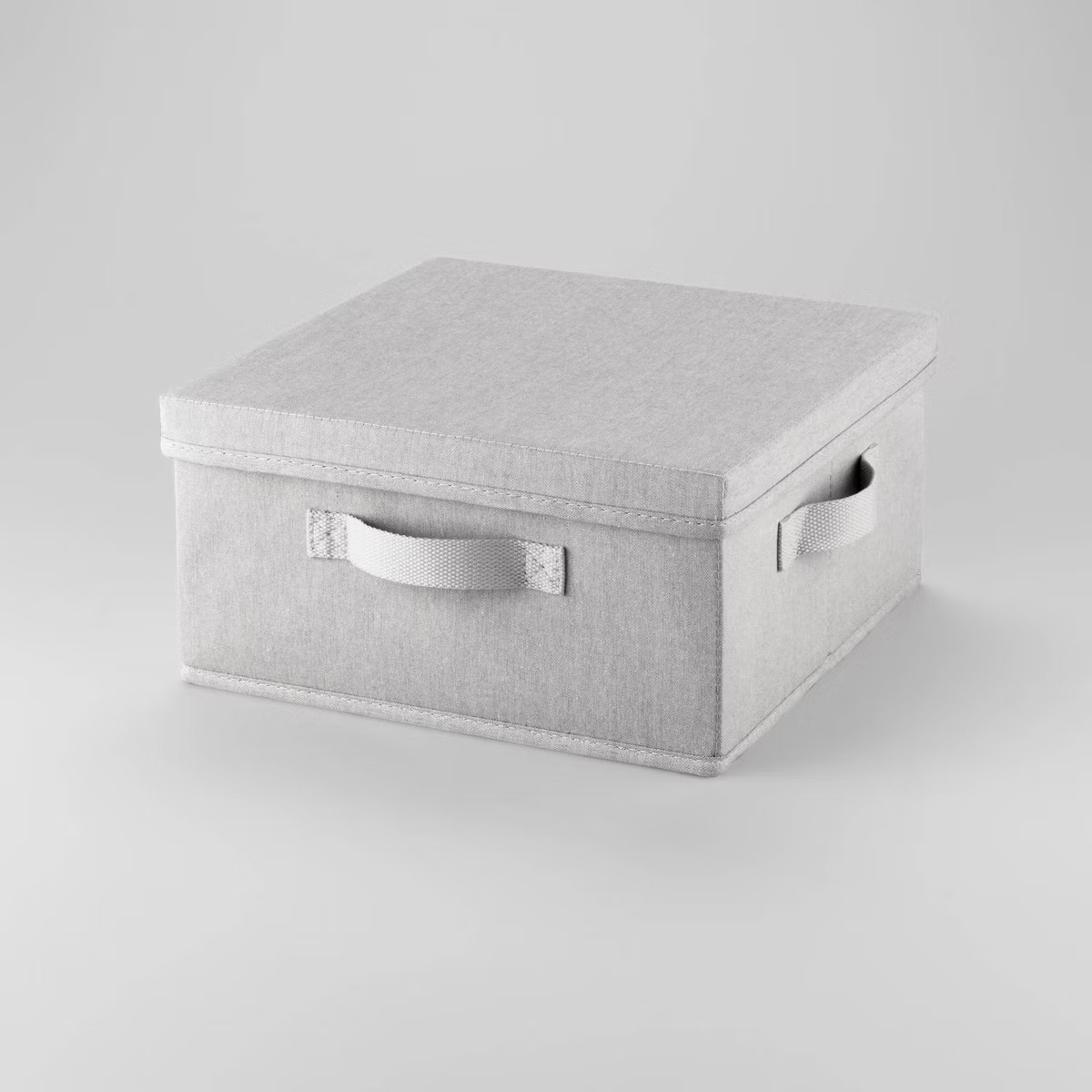 13"x13"x6" Fabric Bin with Lid Light Gray - Brightroom™ | Target