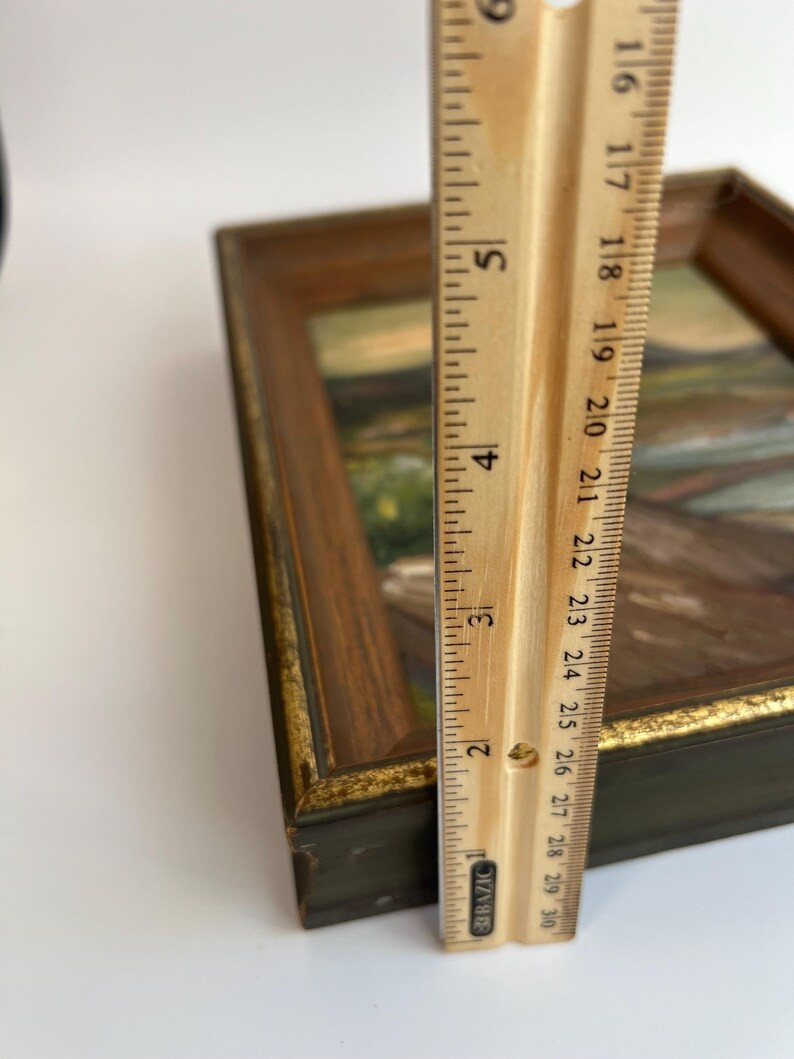 Vintage Abstract Landscape Wood Framed Oil Painting on Board - Etsy | Etsy (US)