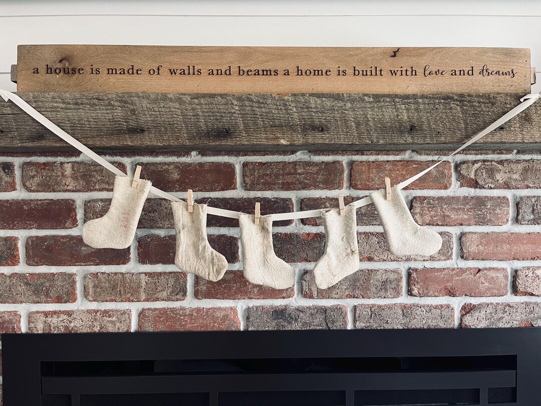 Antique Grain Sack Stocking Garland/stocking Garland/stocking Banner/christmas Garland/antique Gr... | Etsy (US)