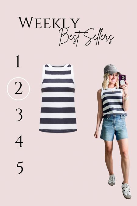 This striped tank top from Loft is a great summer tanks! I’m wearing an xs  

#LTKFindsUnder100 #LTKStyleTip #LTKSeasonal