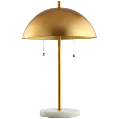 Elanora Marble Table Lamp, Gold Leaf/White | One Kings Lane