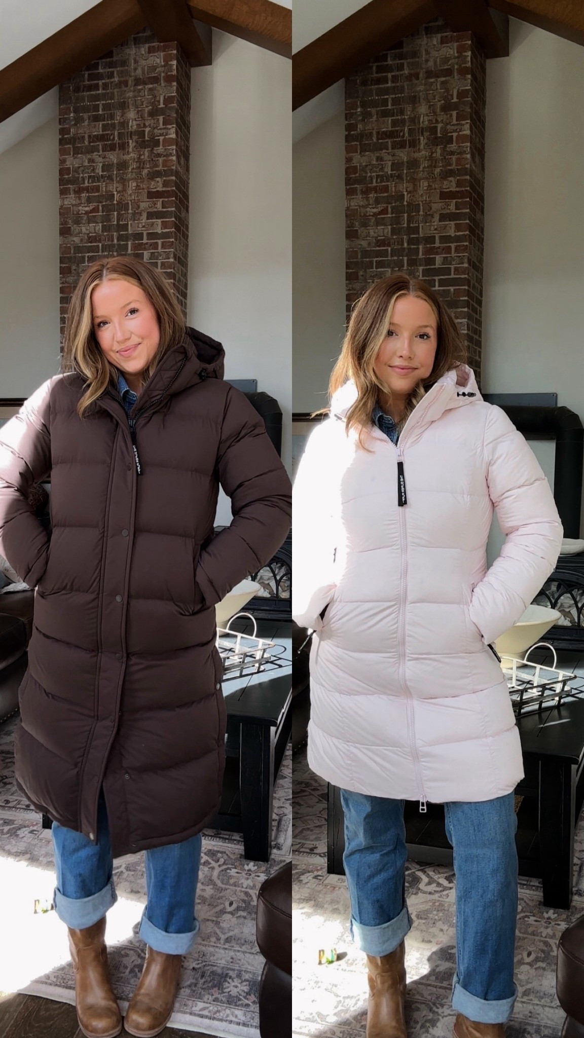 Superpuff comparison- the regular vs the slim! Size small in regular and medium in slim (pink) so warm and cozy!!

#LTKwinter #LTKcanada #LTKholiday