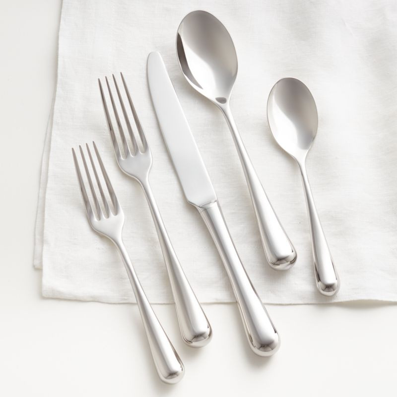 Caesna Air Silver Metallic Flatware Sets | Crate & Barrel | Crate & Barrel
