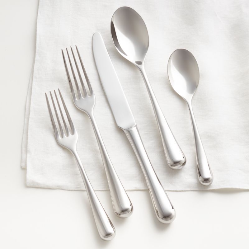 Caesna Air 5-Piece Silver Metallic Place Setting by Robert Welch + Reviews | Crate & Barrel | Crate & Barrel