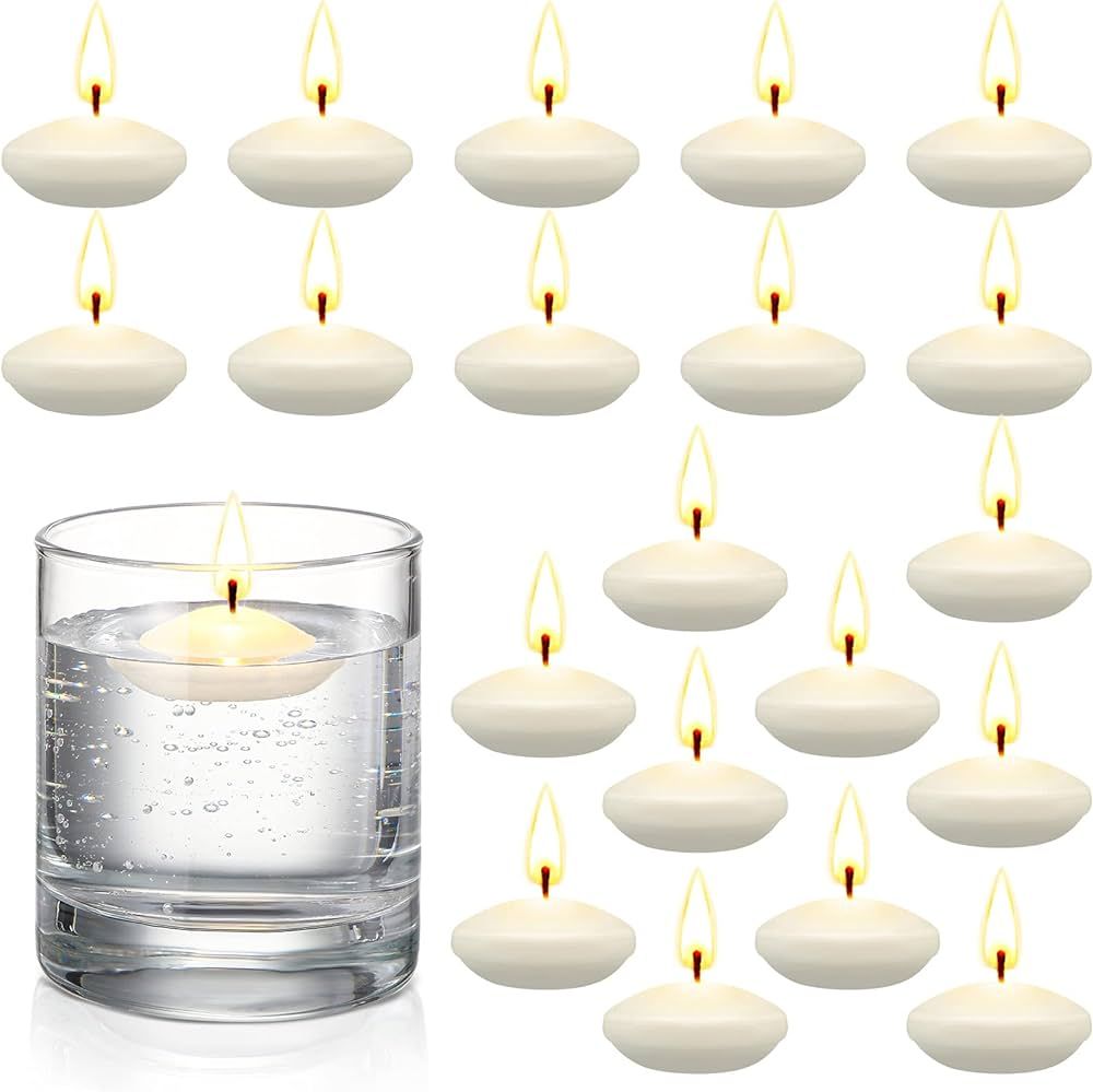 Nuanchu 20pcs 1.5 inch Small Unscented Floating Candles for Centerpieces Floating Pool Candles Ro... | Amazon (US)