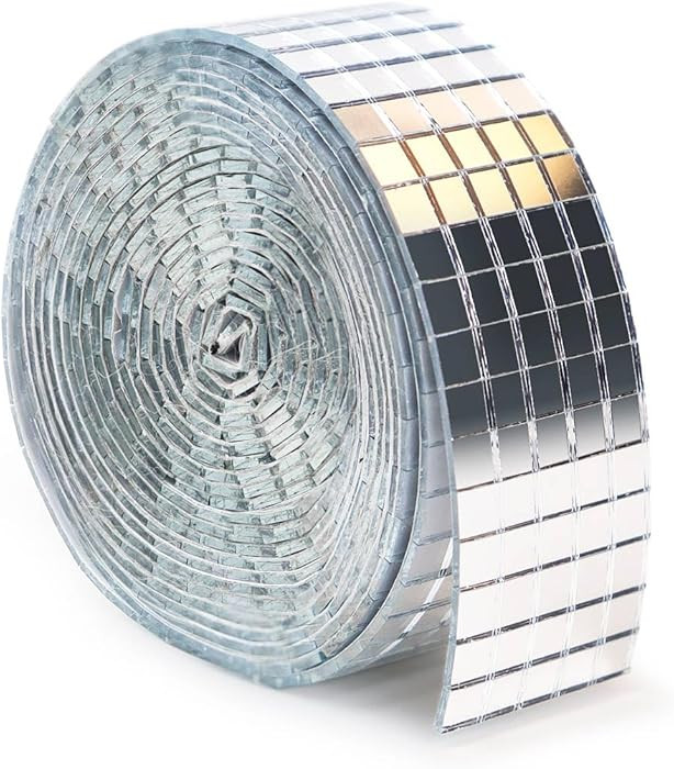3000 Pieces Disco Ball Tiles Disco Mirror Tiles 5 mm X 5 mm Mosaic Square Glass Sticker for DIY C... | Amazon (US)