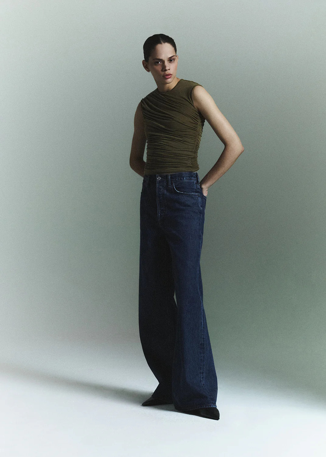 Dame High Rise Wide Leg No Cuff in Enamour | AGOLDE