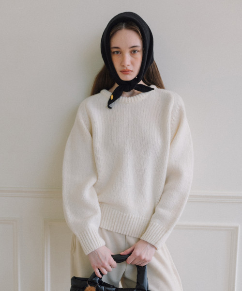 MUSINSA | LAMINEZ Loose Raglan Knit - Ivory | Musinsa Global