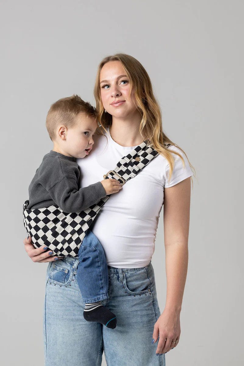 The Monarch Toddler Sling - Ebony Check | Mabē