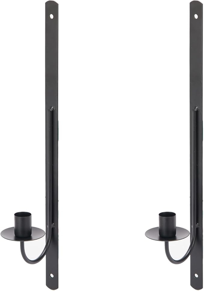 Wall Candle Sconces Holder - Metal Set of 2, Hanging Candle Holder for Fireplace, Hallway, Living... | Amazon (US)