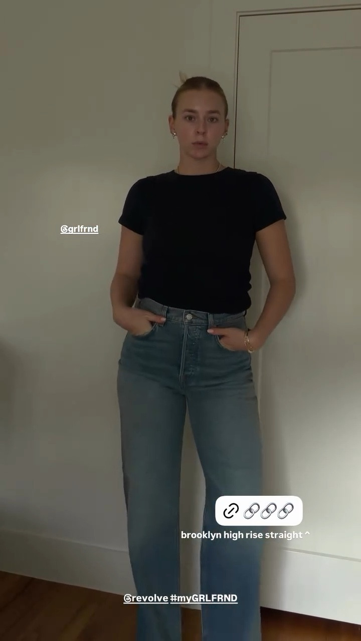 Brooklyn high rise straight jeans on sale !! @grlfrnd @Revolve #myGRLFRND

#LTKootd #LTKgrwm #LTKSaleAlert