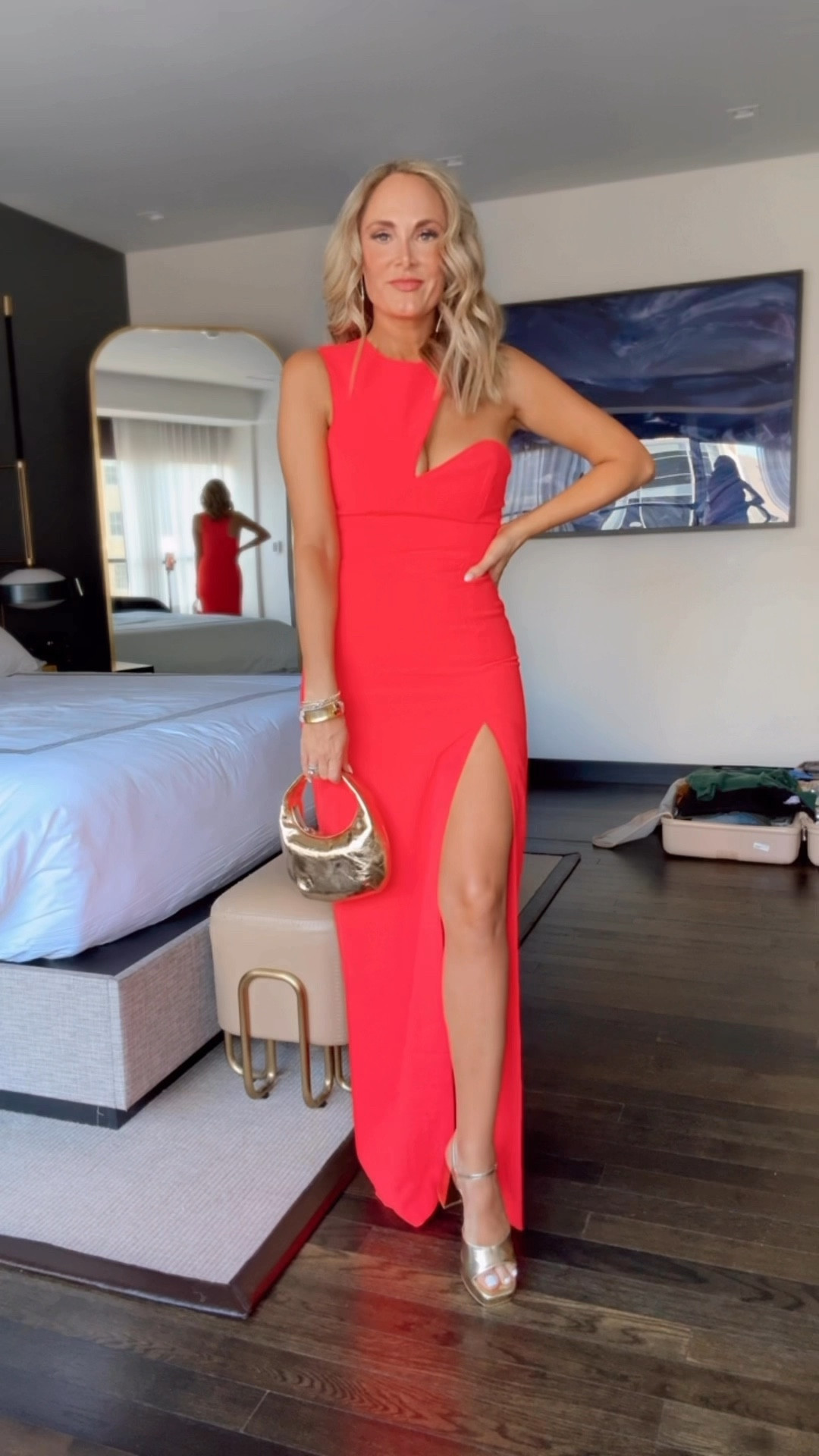 LTK finale dress this dress would be perfect for a holiday dress. ❤️This red dress will turn heads!  wearing a size small //true to size. Makeup linked ❣️

#LTKFindsUnder100 #LTKOver40 #LTKCon