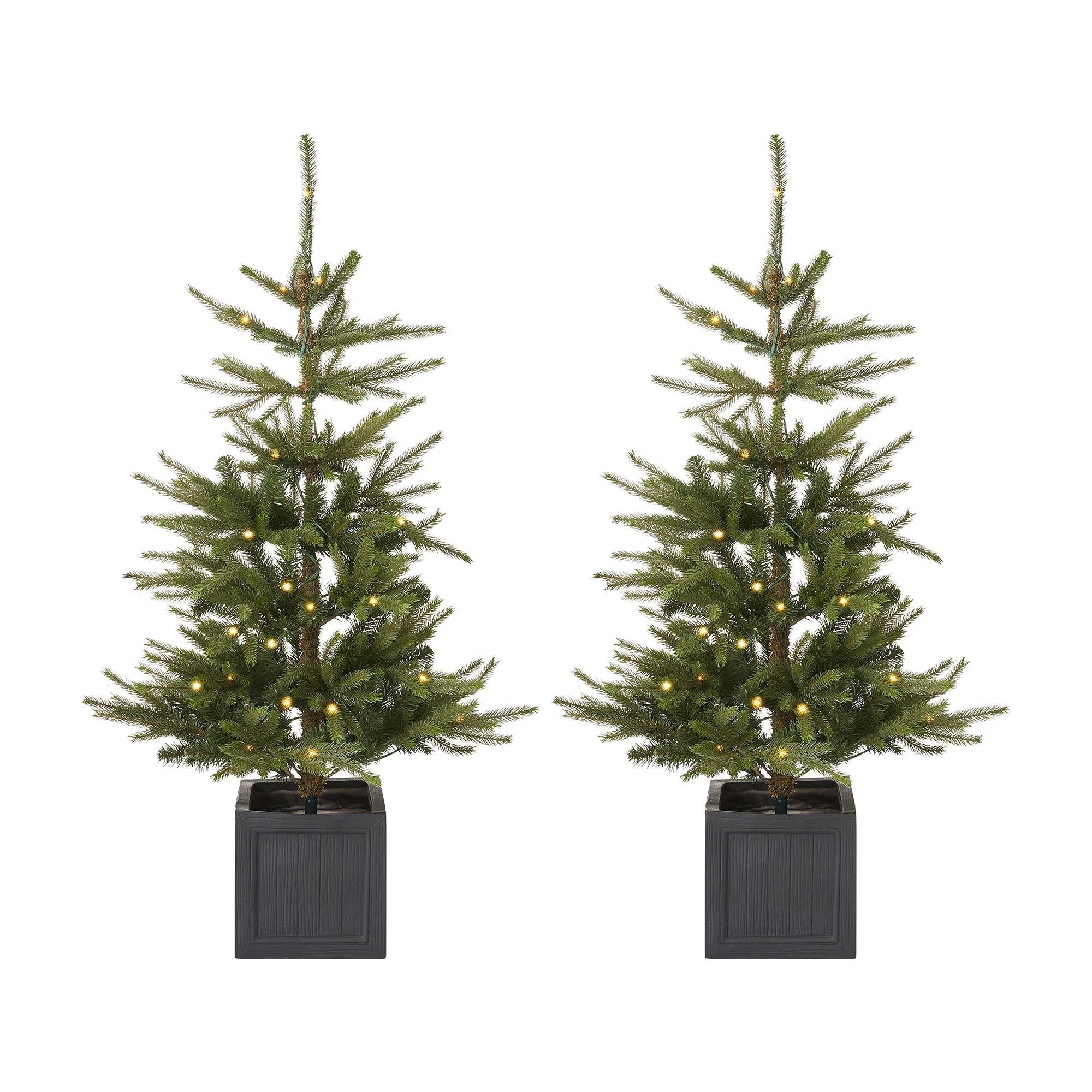 Fraiche Pre-Lit Porch Fir Tree 2-Piece Set | Walmart (CA)