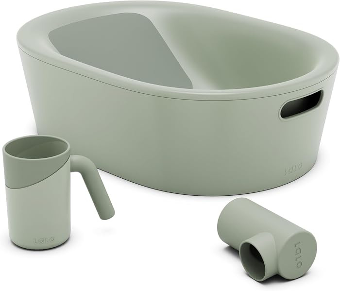 Lalo Bathtime Starter Kit, 3 Pieces, Baby Bathtub, Rinse Cup & Spout Cover | Amazon (US)