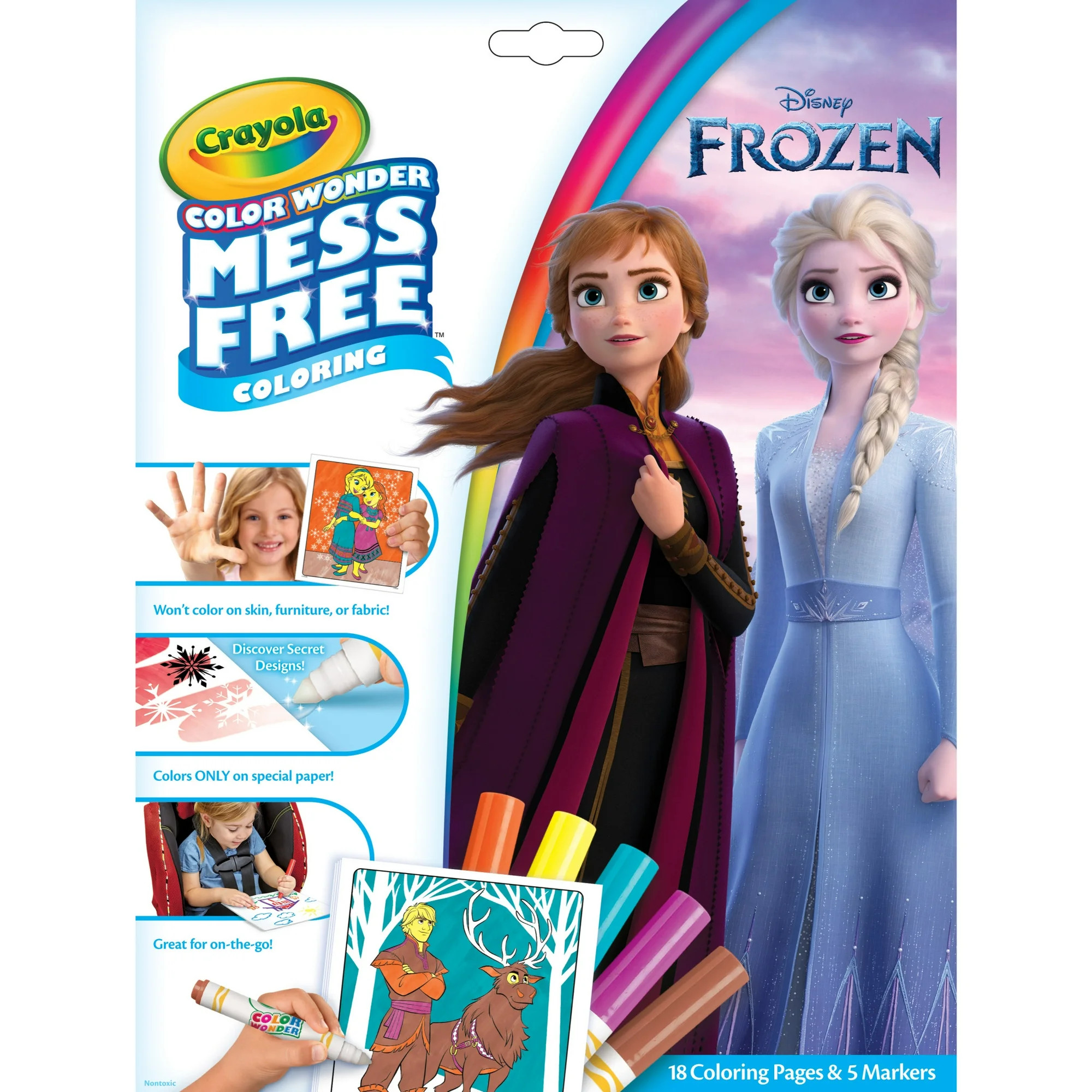 Crayola Color Wonder Mess Free Frozen 2 Coloring Set, 18 Pgs, Disney Princess Coloring Book, Art ... | Walmart (US)