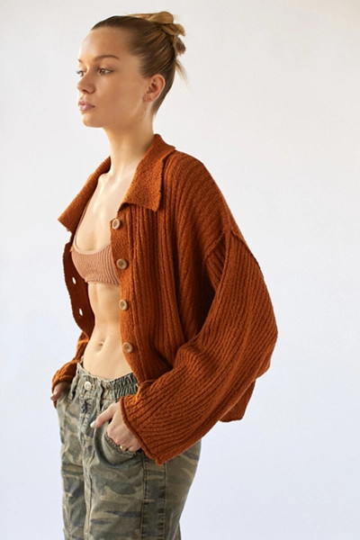 BDG Aubrey Collared Cardigan | Urban Outfitters (US and RoW)