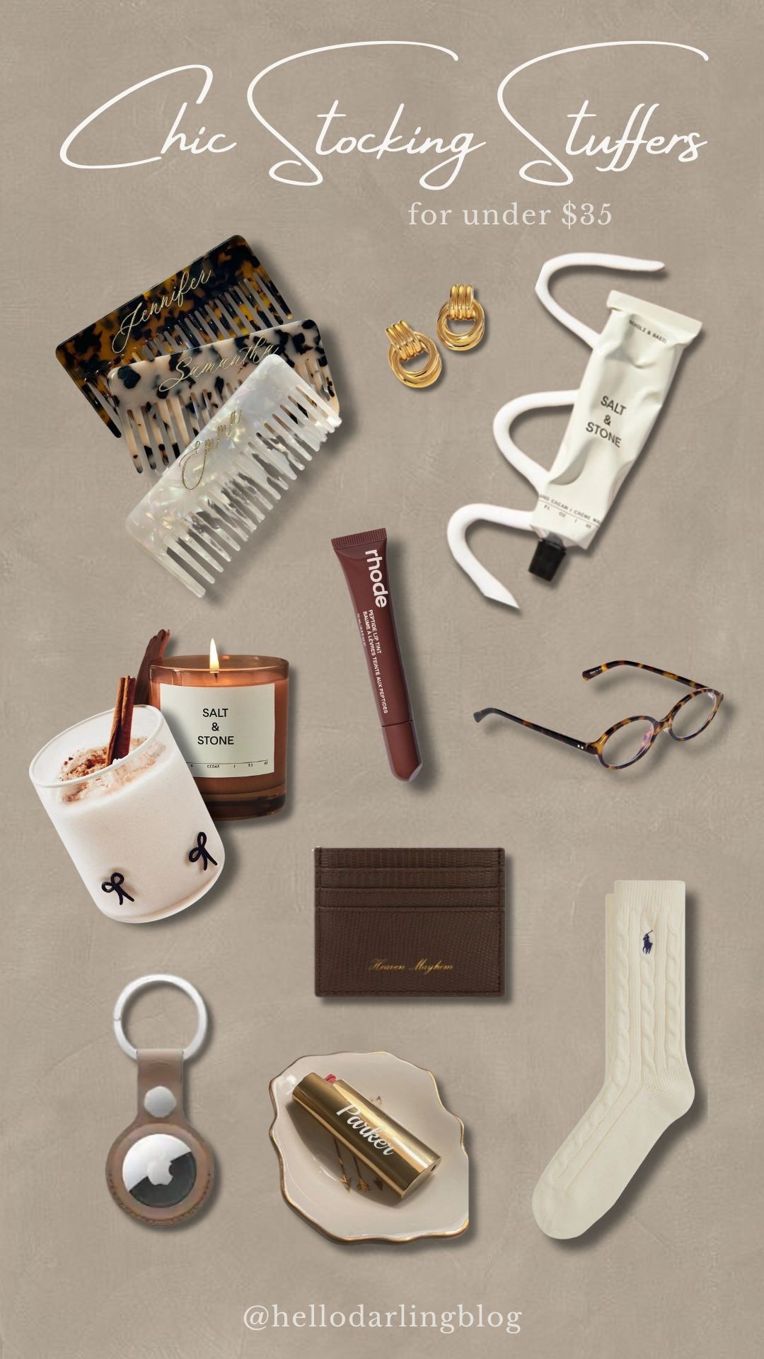 Chic stocking stuffers under $35 that feel luxe, useful, and so aesthetic for the holidays. These neutral, elevated, quiet-luxury finds make the perfect small gifts for sisters, friends, coworkers, and teens—think timeless accessories, cozy essentials, and little beauty favorites they’ll actually use. Shop all my curated stocking stuffer ideas below on LTK, and save this post so you don’t forget when you’re gifting!

#StockingStuffers #HolidayGifts #GiftIdeas #ChicGifts #Under35 #AffordableGifts #QuietLuxury #AestheticGifts #LTKFinds #HolidayShopping #NeutralAesthetic #PreppyStyle #GiftsForHer #SmallGifts #LTKUnder50 

#LTKHoliday #LTKGiftGuide #LTKSeasonal #LTKHoliday #LTKFindsUnder50 #LTKGiftGuide