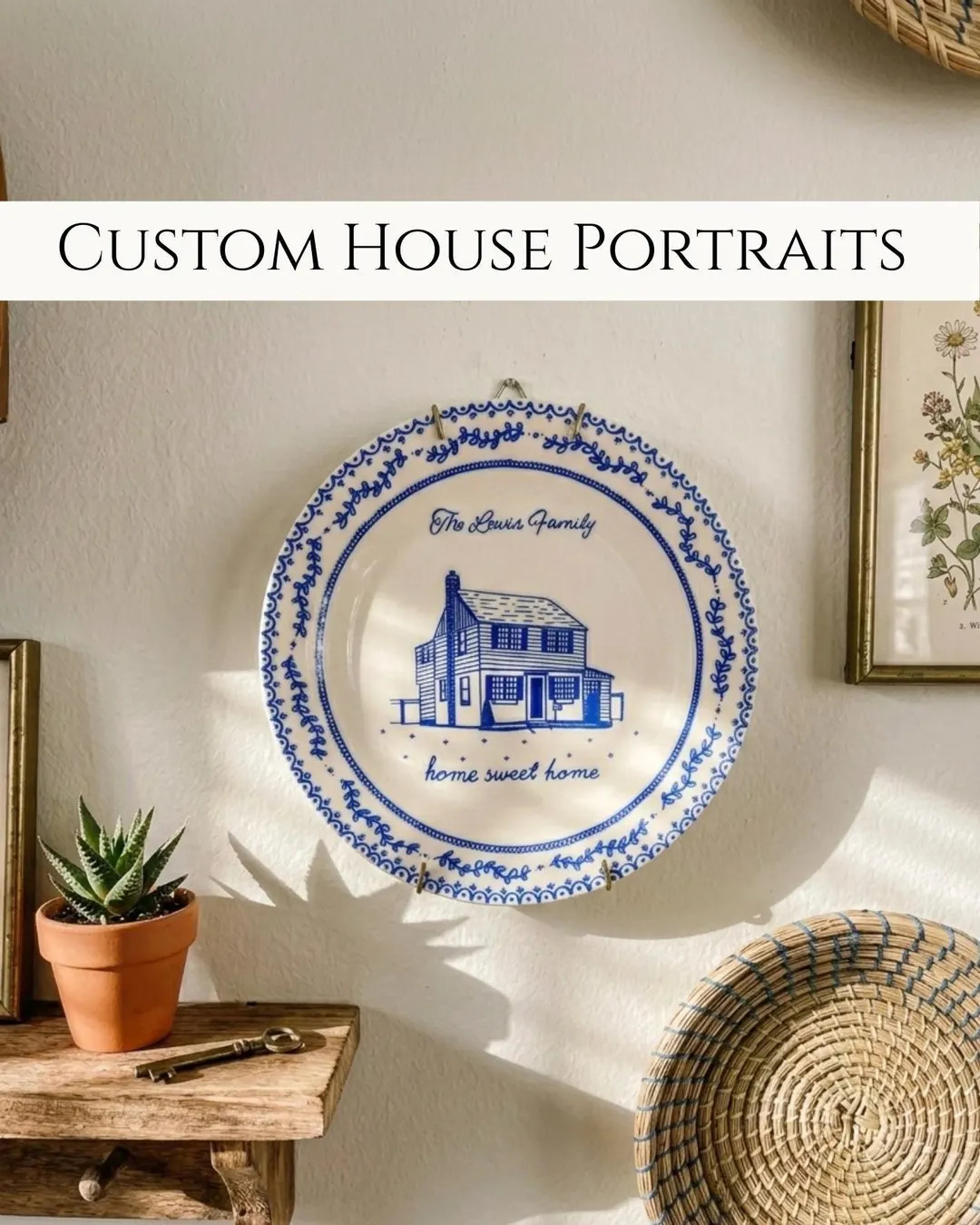 Hand Painted House Portrait Plate - Custom Home Illustration, Housewarming Gift | Etsy (US)