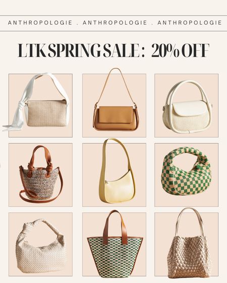 spring bags, Anthropologie, spring sale, 20% off 

#LTKitbag #LTKSeasonal #LTKSpringSale