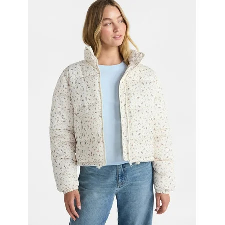 No Boundaries Puffer Jacket, Women's | Walmart (US)
