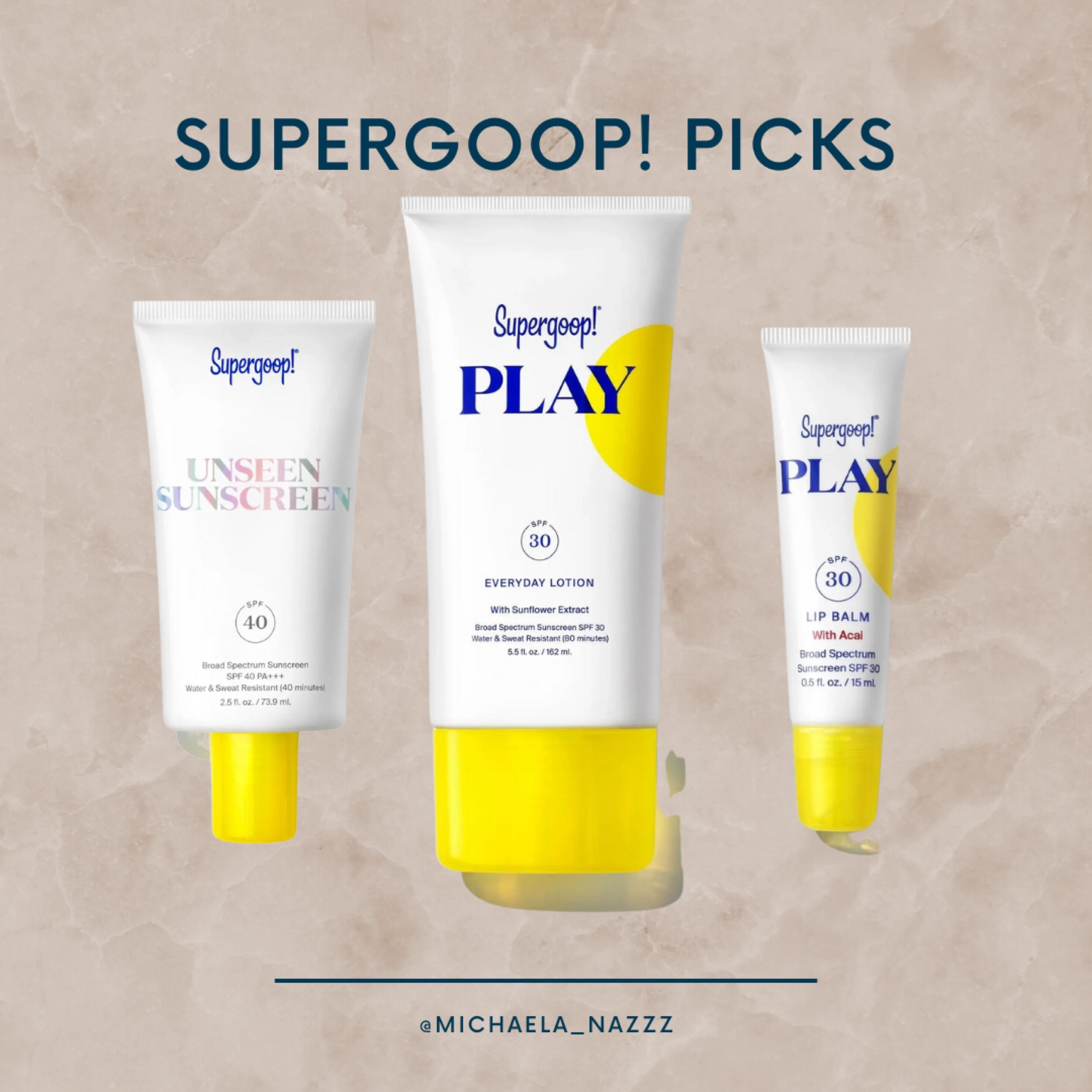 Favorite safe & clean sunscreen

- Play SPF30
- Unseen Sunscreen SPF 40 for my face 
- SPF 30 lip balm mint 



#LTKbeauty #LTKSeasonal #LTKtravel