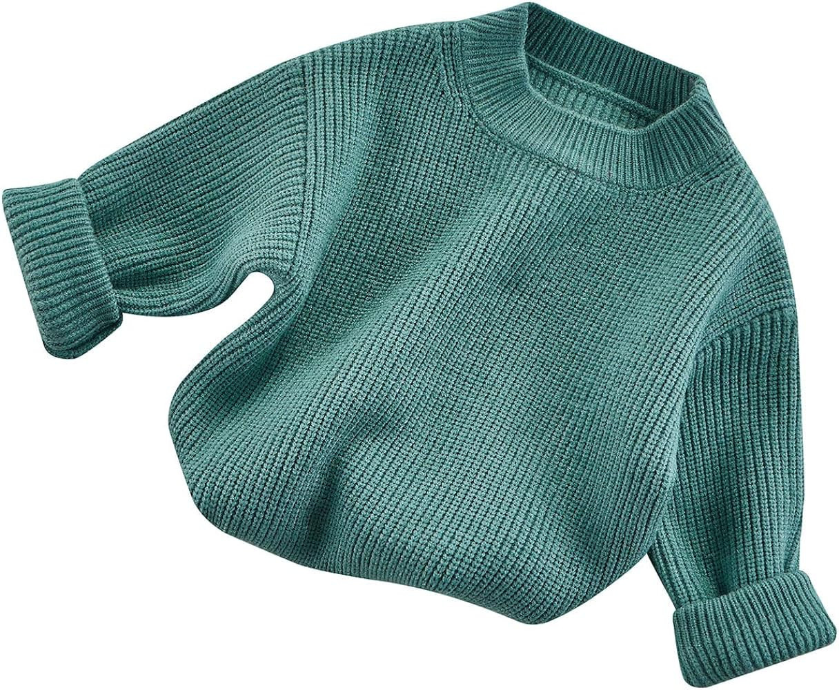 Creugole Winter Unisex Baby Toddler Boy Girl Pullover Sweater Long Sleeve Solid Warm Oversized Kn... | Amazon (US)