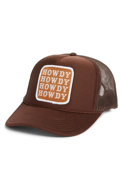 Friday Feelin’ Howdy Patch Trucker Hat in Brown at Nordstrom | Nordstrom