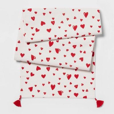 72" x 14" Cotton Heart Scatter Kitchen Table Runner - Threshold™ | Target