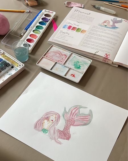 learning watercolor with my girl for the summer and in time for the little mermaid #littlemermaid #artforkids 

#LTKGiftGuide #LTKhome #LTKkids
