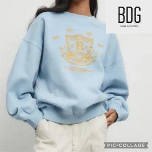 BDG Urban Outfitters Wilder Pullover Crew Neck {Lt Blue/Gold} M | Poshmark