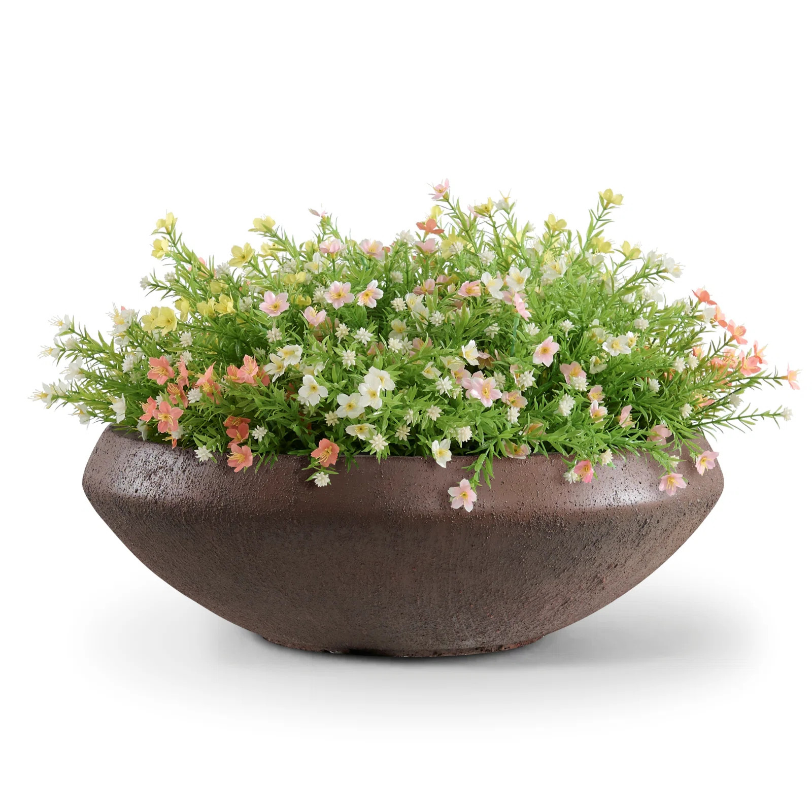 Concrete Bowl Planter, 19 Inch Dia Large Succulent Pot with Drain Hole, Lotus Planter 16.7-inch O... | Wayfair North America