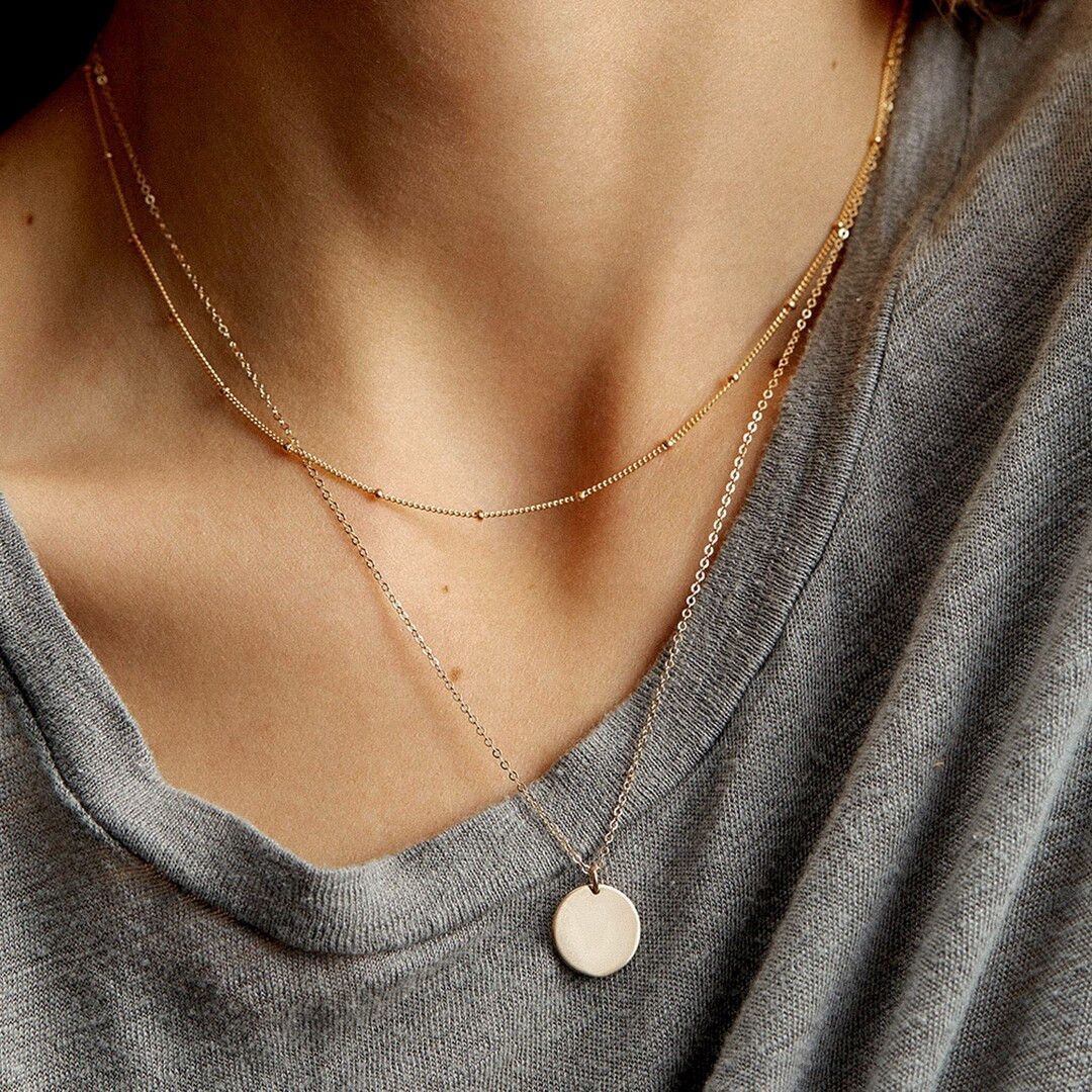 Personalized Layered Necklaces Set of two • Double Chain Gold Silver Necklaces • Necklaces fo... | Etsy (US)