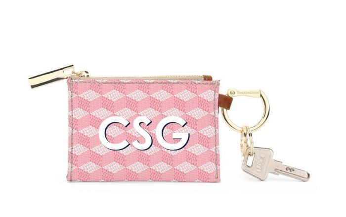 Kennedy Key Ring Zip Wallet - Monogram Stripe - 60.00 | Barrington Gifts