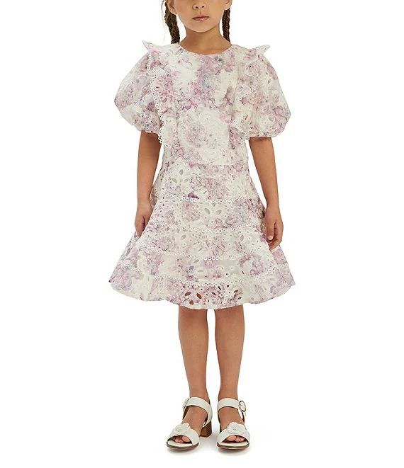 Bardot Little/Big Girls 4-16 Shor Puffed-Sleeve Annika Floral-Printed Minidress | Dillard's | Dillard's