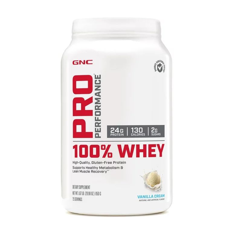 GNC Pro Performance 100% Whey Protein Powder - Vanilla Cream, 25 Servings, Supports Healthy Metab... | Walmart (US)